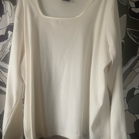 Denim&Co square popover neckline long sleeve pullover top shirt. Size 2X - Picture 8 of 13